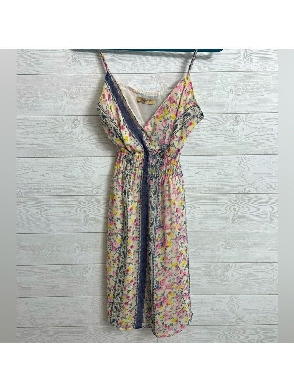 Romy Women’s Shear Floral Sleeveless Midi Summer Dress. Size L